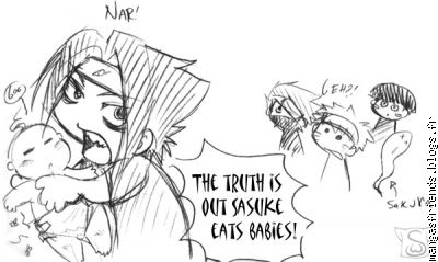 sasuke mange les bébé,sa m'étonne pas !!